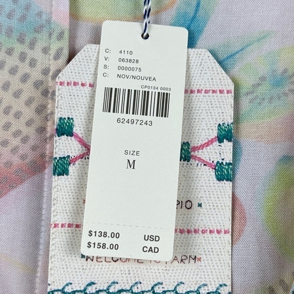 Farm Rio Anthropologie Rainforest Wrap Tropical Fruit Print Top Size Medium - Picture 11 of 16